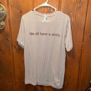 Bella Canvas Light Gray 'We All Have a Story' Graphic Tee